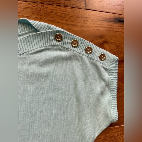 Talbots Light Blue Knit Short Sleeve Shirt Top Size S - Picture 3 of 6